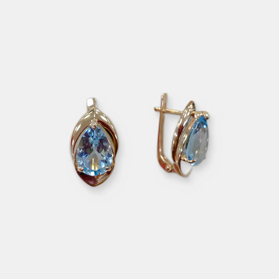 Серебряные серьги с топазами